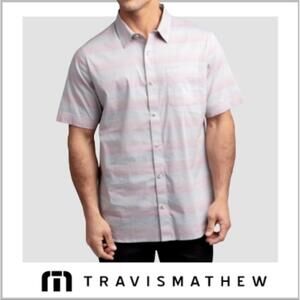Men's Travis Mathew 'Increments' Casual Button Up Shirt |‎ gray | Size: L